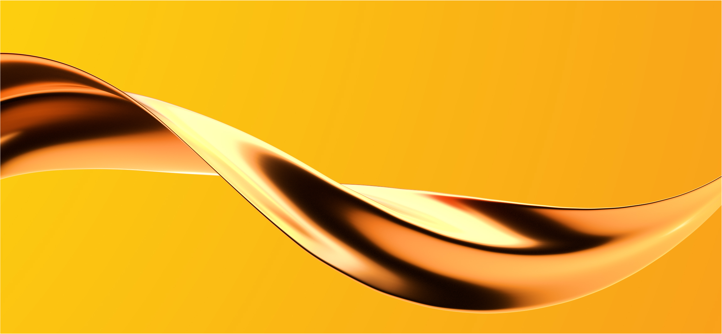 Golden swoosh over yellow background