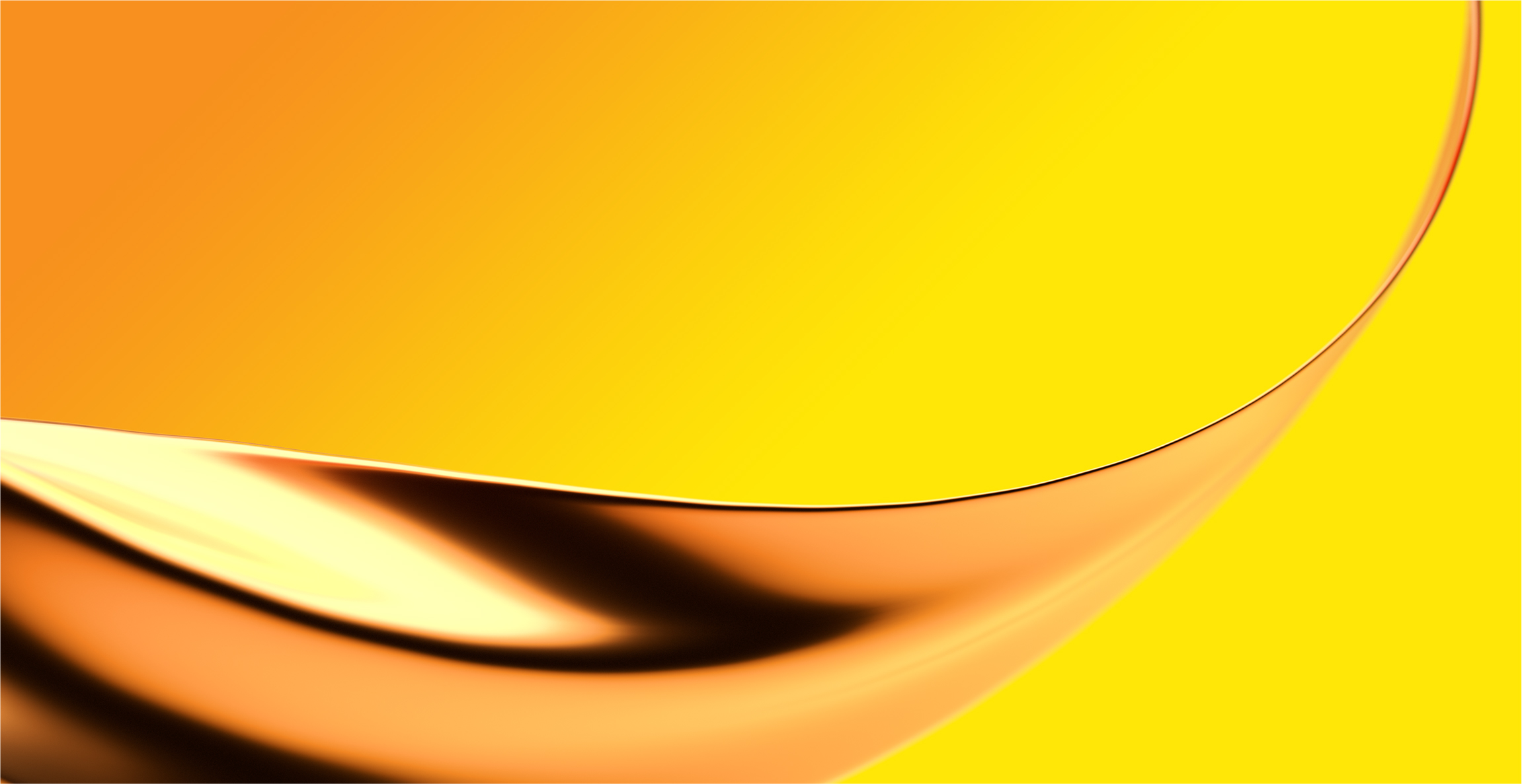 Golden swoosh on a yellow background