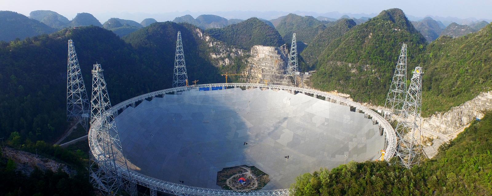 A collaboration between CSIRO and the National Astronomical Observatories of the Chinese Academy of Sciences (NAOC), the Five hundred metre Aperture Spherical Telescope(FAST) is the world’s largest single dish telescope  Photo: NAOC