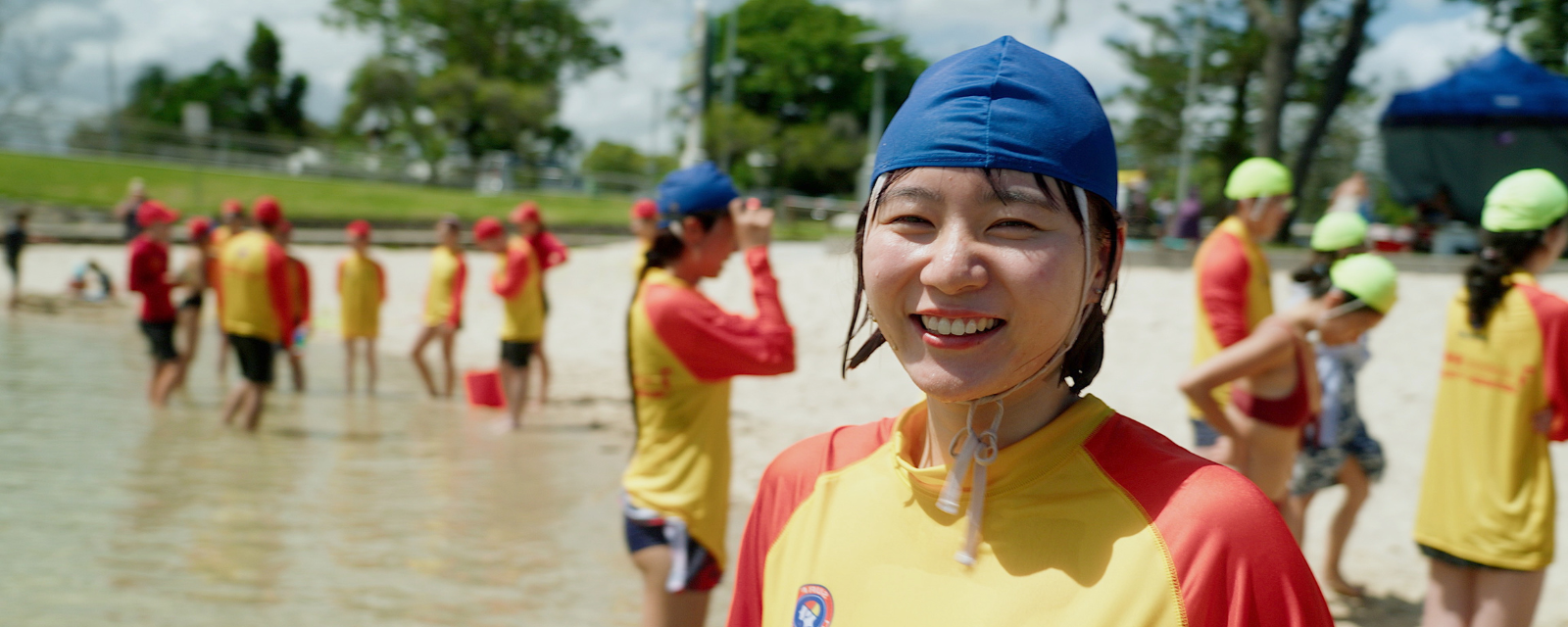 Surf lifesaving student at the beach